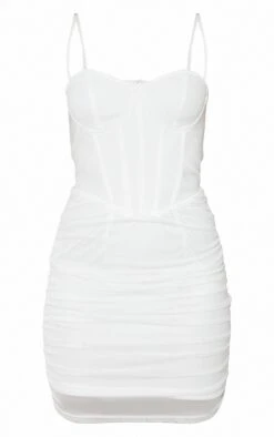 Cream Strappy Corset Detail Mesh Ruched Skirt Bodycon Dress -Cheap Dress Store c43277300b0bc64dd33074b8eba36e5a654d92c2 cms6904 6