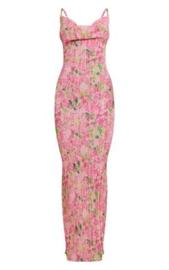 Pink Abstract Floral Printed Plisse Strappy Maxi Dress -Cheap Dress Store c6663e5a42200f6ccd46018bb44d340a0e3e95b9 cnd7607 5