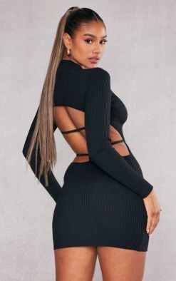 Black Rib Knit Open T-bar Back Dress 10 Black Rib Knit Open T-bar Back Dress -Cheap Dress Store c78b24bd3557fa13bce82e1ac53b2b92f7bf984f cnb6431 4