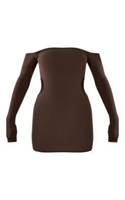 Chocolate Slinky Bardot Side Cut Out Bodycon Dress -Cheap Dress Store cb9a29dbc7a46f13dc91555037b655e4a871ca4d cnc2999 5