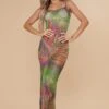 Multi Tropical Print Mesh Strappy Midaxi Dress -Cheap Dress Store cd2568f265faf32a78df61d801b504337c6f5e2e cne2717 1