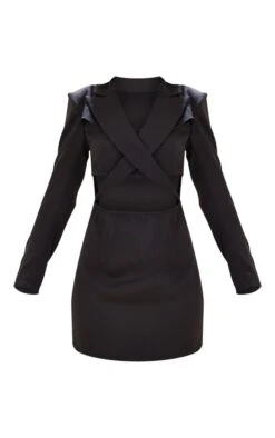 Black Woven Cross Front Cut Out Blazer Dress -Cheap Dress Store cd6a34816cad8cda932407c34bb3ebc430ccb931 cnc7698 5