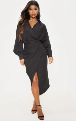 Black Midi Shirt Dress