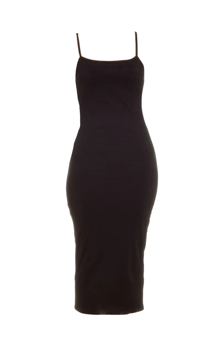 Black Faux Suede Spaghetti Strap Midaxi Dress 7 Black Faux Suede Spaghetti Strap Midaxi Dress - Image 5