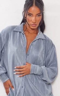 Mineral Blue Plisse Frill Hem Shirt Dress -Cheap Dress Store d2ecd6be65bd864ce7be0a5d9069b41bde7682a3 cnd0032 4