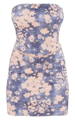Blue Printed Faux Suede Bandeau Bodycon Dress -Cheap Dress Store d8cf591920cca455f67ae1a161a96651d7c0f248 cnd2276 5