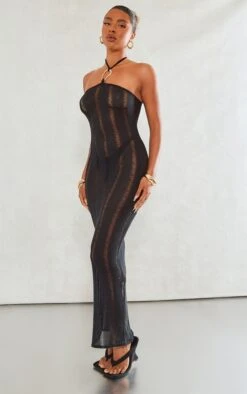 Black Textured Laddered Trim Detail Halter Maxi Dress 9 Black Textured Laddered Trim Detail Halter Maxi Dress -Cheap Dress Store d97fd75d4aa02a1483baf5902636df76f80c997a cne2703 3