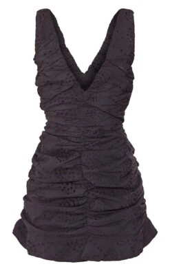 Black Broderie Plunge Ruched Frill Hem Bodycon Dress -Cheap Dress Store da10c3545a9842868fa5a29cfaee4e803ac5531d cnd5482 5