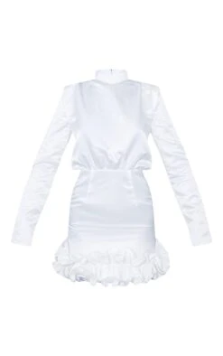 Cream Woven High Neck Puff Hem Bodycon Dress -Cheap Dress Store da7aaef8a706be35c9dbe5189623cac59142fea9 cnd2053 5