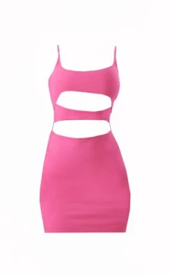 Pink Stretch Woven Strappy Cut Out Bodycon Dress -Cheap Dress Store db97536d71d54c8d3d5a71bcfe25021b5b0d8b7c cnd6106 5