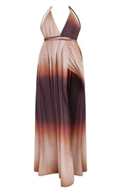 Chocolate Ombre Print Halterneck Maxi Dress -Cheap Dress Store df0193334b05f88437a5003e15cdae414fdc7e06 cmz0907 6
