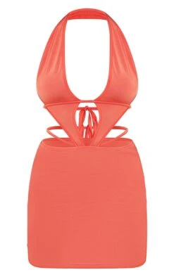 Orange Slinky Halter Tie Back Detail Bodycon Dress -Cheap Dress Store e0e33ce9510a6caa57bd7b24cf75837c974d2178 cnd2265 5