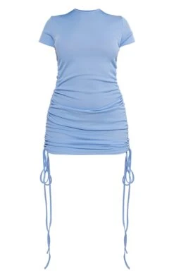 Light Blue Thick Rib Ruched Side Cap Sleeve Bodycon Dress -Cheap Dress Store e2b570131a3628e03323af61dad3bdf3fc3d74d6 cnd8885 5