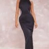 Black Satin Embellished Side Cut Out Detail Maxi Dress -Cheap Dress Store e3e13d122b9a1ddd6d341f6b821dc035a3a747a6 cne1407 1