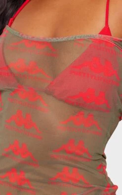 Kappa Khaki Mesh Monogram Strappy Bodycon Dress -Cheap Dress Store e60f3f9396b0fd7ca5807566b099210f4a41d922 cnd8749 5