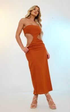 Rust Linen Bandeau Side Cut Out Maxi Dress 9 Rust Linen Bandeau Side Cut Out Maxi Dress -Cheap Dress Store e73ae97619a015773d4122ed1dd5c969a48172ef cnd5904 3