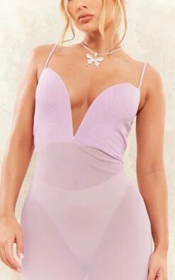 Lilac Mesh Sheer Extreme V Bar Strappy Maxi Dress -Cheap Dress Store e75ce53b97c4e091f3b4d2c2faf09ae65be7ac3f cne4559 4