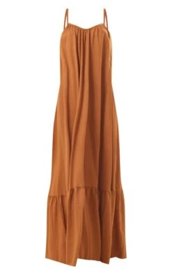 Rust Strappy Pleated Tier Maxi Dress -Cheap Dress Store ec7880bc2a55bfd232a058d0e1c15bec81632950 cne1533 5