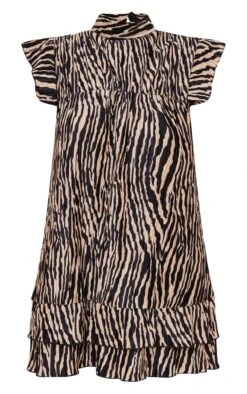 Black Zebra Print Plisse Frill Sleeve Shift Dress -Cheap Dress Store edf0812f5bb4665ed26110290f52c5b0dff6dd15 cnb7164 5