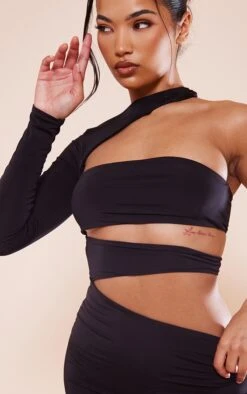 Black Slinky One Shoulder Cut Out Mini Dress -Cheap Dress Store f143d71d01b477f04b38122f82d4b57b36a7e2cd cnc1307 4