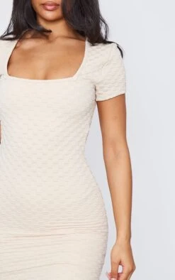 Stone Textured Short Sleeve Square Neck Bodycon Dress -Cheap Dress Store f4c6e6aeb85d97200d96b32a11de41cab856b61f cnd4080 4