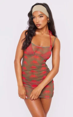 Kappa Khaki Mesh Monogram Strappy Bodycon Dress -Cheap Dress Store f527dac8cc3af3e22c77693d709247bbd6d76535 cnd8749 1