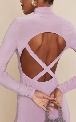 Mauve Slinky Cut Out Cross Back Long Sleeve Bodycon Dress -Cheap Dress Store f66167594713625e7d6aac887b54fd5c411c89aa cnd2294 4