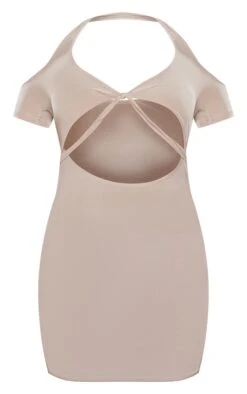 Stone Slinky Twist Detail Halter Tie Bodycon Dress -Cheap Dress Store f9a12b56b00886090b1abc8965fc5be1432bbb8a cnd2281 5