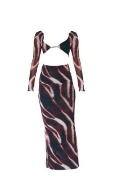 Brown Animal Print Mesh Cup Detail Long Sleeve Maxi Dress -Cheap Dress Store fc8cfdb64dcfe1b2b05e6ba2c2457685d58aafc1 cna4895 5