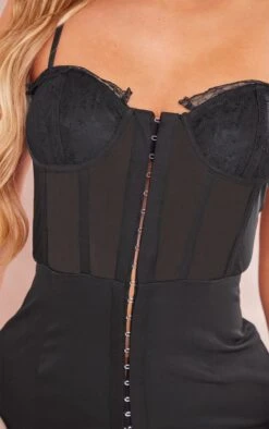 Black Woven Mesh Corset Lace Detail Bodycon Dress -Cheap Dress Store fd15b324b743f1bb7ec2d0b4b0abf9bcc11a7a19 cne2692 4