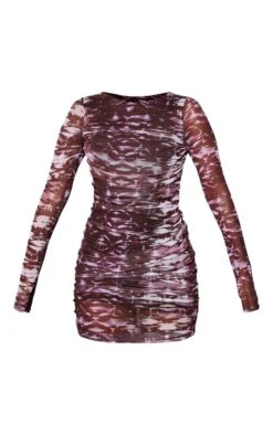 Purple Abstract Print Mesh Ruched Bodycon Dress -Cheap Dress Store fe5c703bb13ade1166c9ca6c480474f73c5d7f73 cnb9632 5