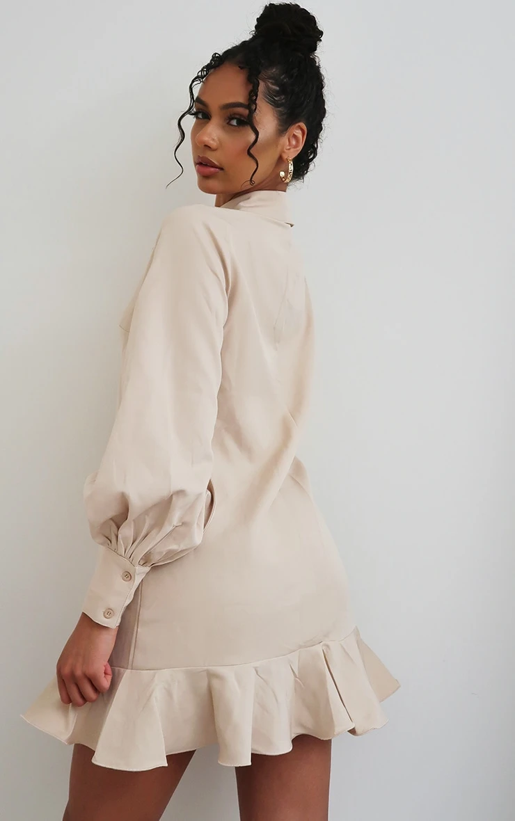 Stone Frill Hem Shirt Dress 3 Stone Frill Hem Shirt Dress - Image 2